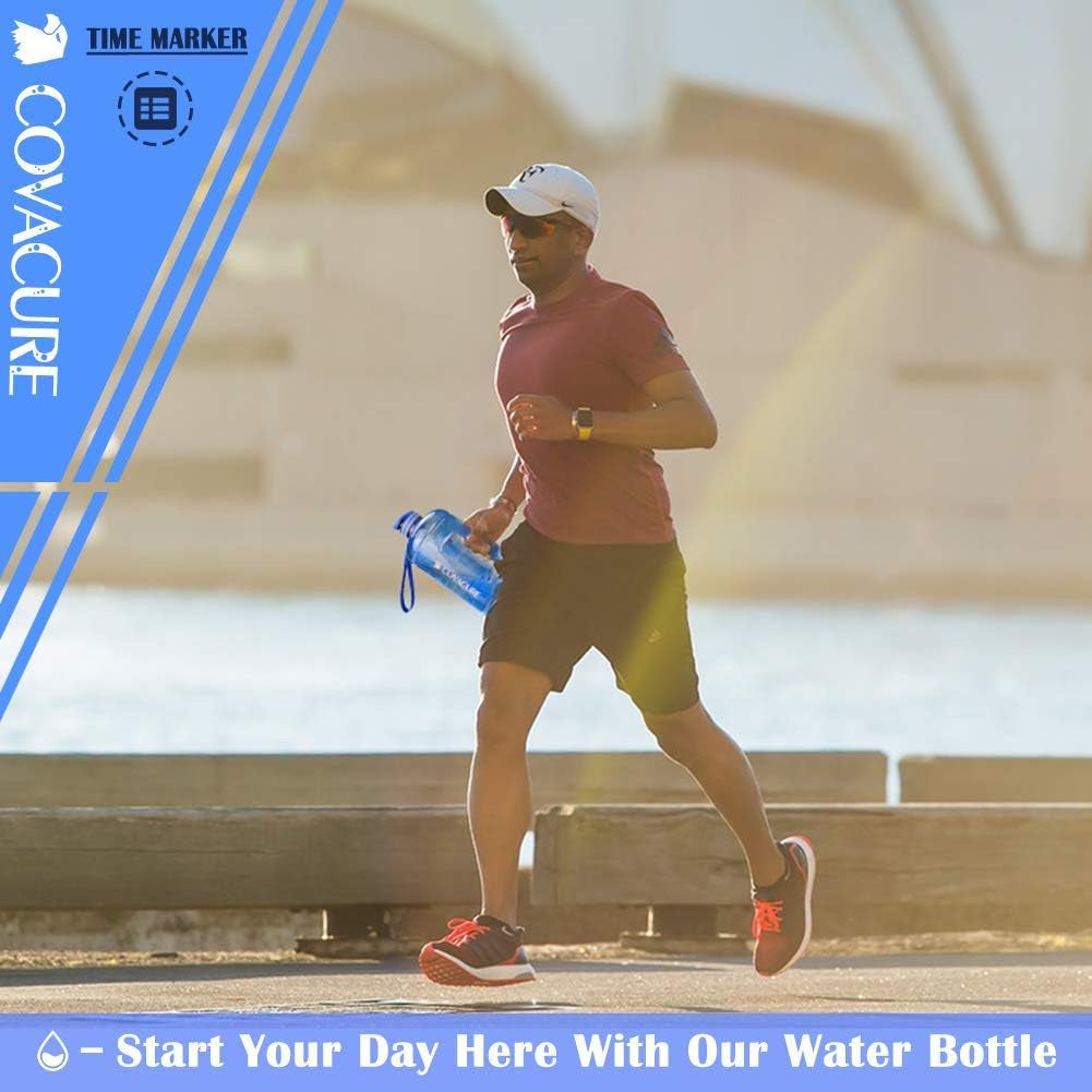 Gallon Water Bottle with Motivational Time Marker - Water Jug with Leak-Proof, Wide Mouth, BPA Free, Large Water Bottle for Gym Fitness, Camping, Hiking(1 Gallon)