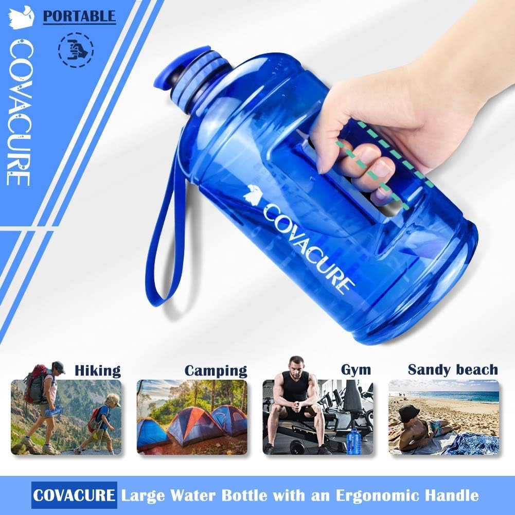 Gallon Water Bottle with Motivational Time Marker - Water Jug with Leak-Proof, Wide Mouth, BPA Free, Large Water Bottle for Gym Fitness, Camping, Hiking(1 Gallon)