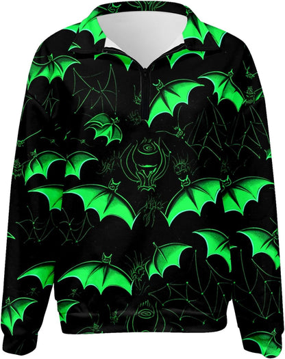 Women'S 1/4 Zip Pullover Long Sleeve Collar Sweatshirts Striped Printed Activewear Running Jacket Casual Dressy Tops