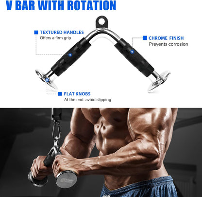 Cable Machine Attachment, LAT Pulldown Attachments, Cable Attachments for Gym, Home Gym Accessories