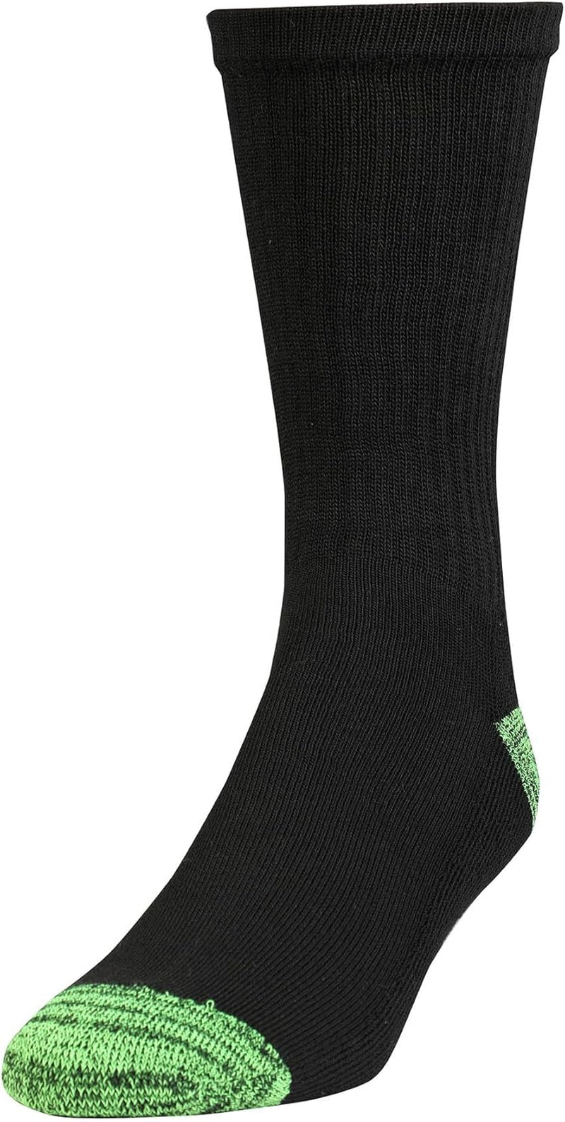 Mens Polyester Half Cushion Crew Socks, 12-Pairs